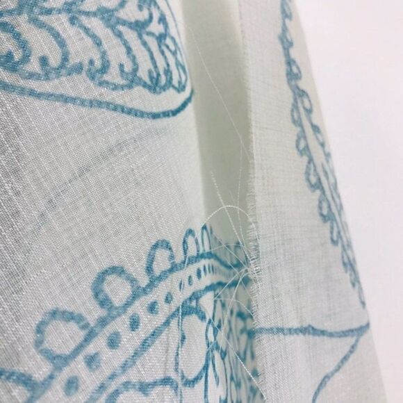 Floral Blue Flowers Semi Sheer Fabric - Picture 5 of 5